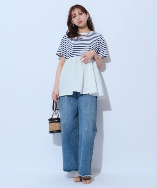 ハイウエストタックデニム 予めご了承ください