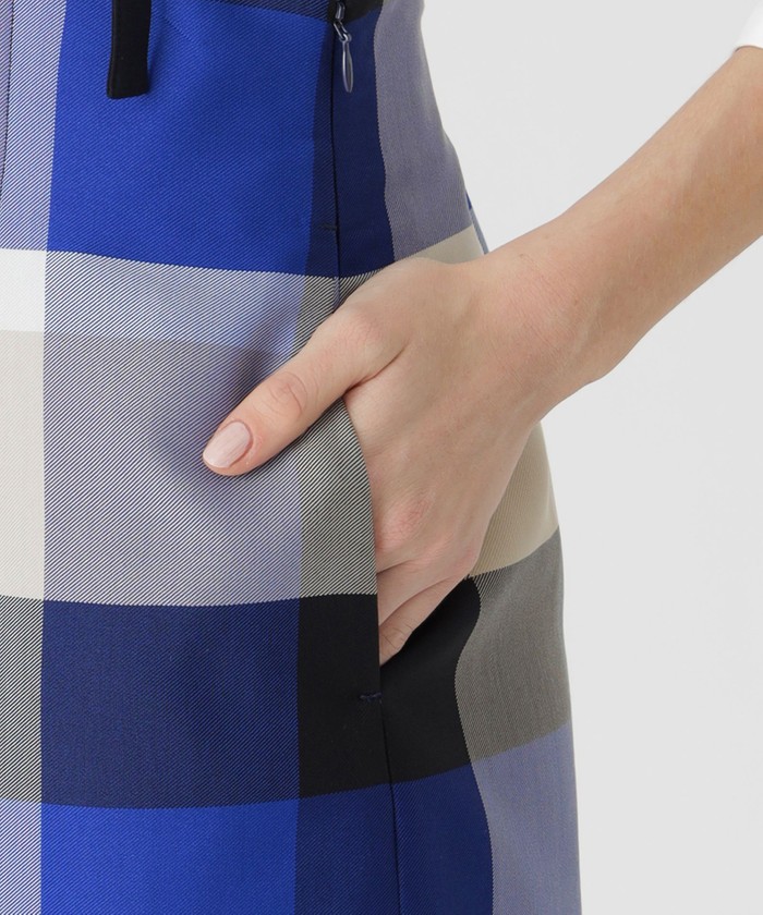 クレストブリッジチェッククロッシングツイルサロペットスカート