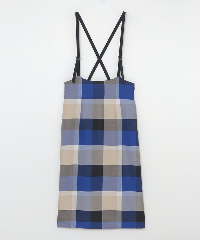 クレストブリッジ チェッククロッシングツイルサロペット