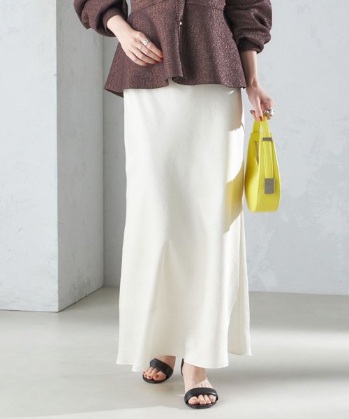 〈手洗い可能〉バイアス サテン マーメイド スカート 