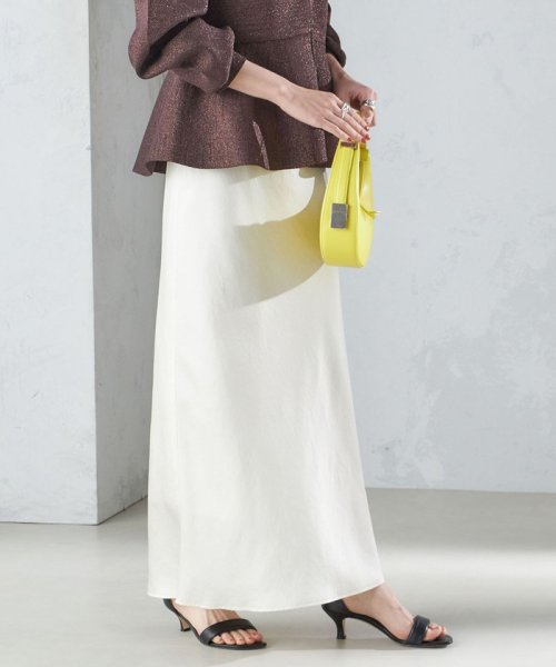 〈手洗い可能〉バイアス サテン マーメイド スカート 