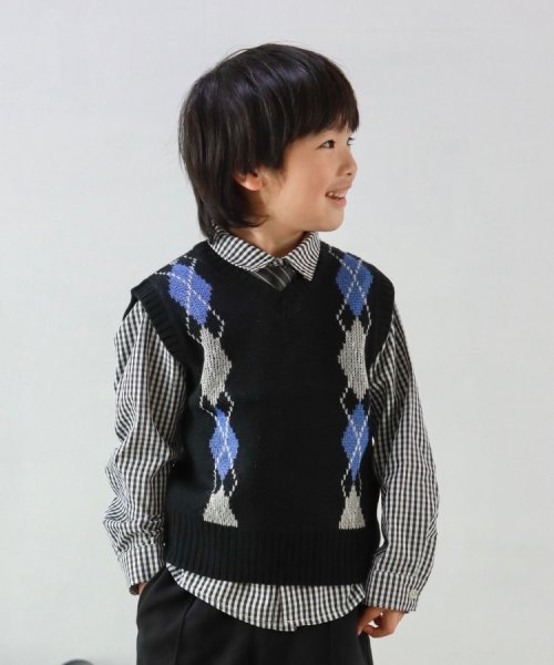 SHOO・LA・RUE(Kids) (シューラルーキッズ)/【110－140cm/プチセレ】配色ラインニットベスト/img19