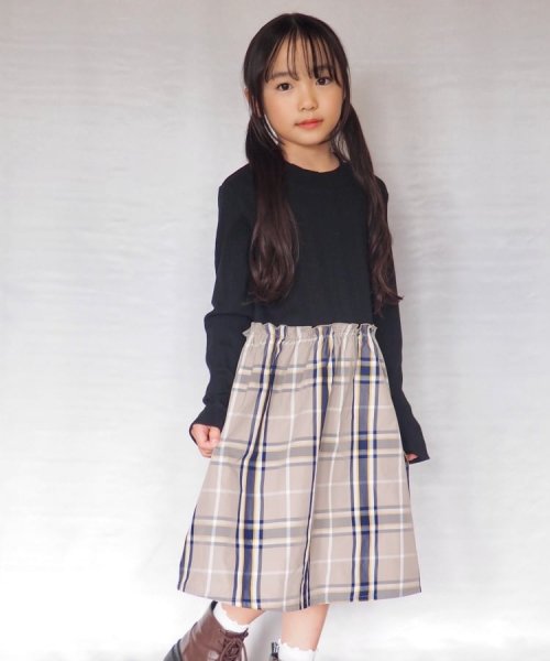 SHOO・LA・RUE(Kids) (シューラルーキッズ)/【110－140cm】チェック柄 ドッキングワンピース/img11