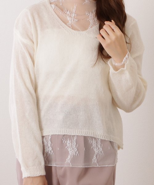 Lace Ladies(レースレディース)/ドロップショルダーゆるシルエットクロップドニットトップス/img16