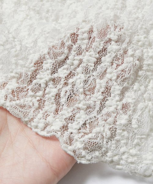 袖ギャザーレースカットソー 