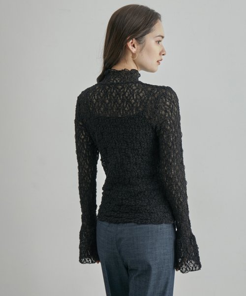 袖ギャザーレースカットソー 