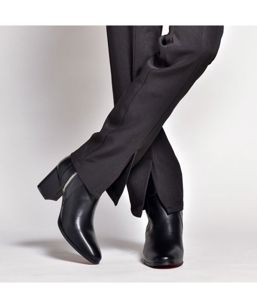 SVEC(シュベック)/ヒールブーツ メンズ 黒 ブラック ブーツ ショートブーツ ヒール 8cm サイドジップ サイドファスナー ジョッパーブーツ おしゃれ 革靴 皮靴 ドレスブーツ/img20
