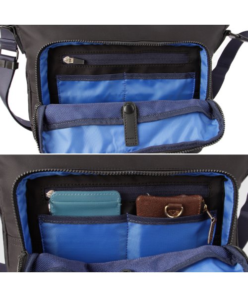 ランバンオンブルー バッグ ショルダーバッグ メンズ ブランド 斜めがけ 撥水 防水 LANVIN en Bleu 541102 LANVIN en ｜オープンポケット×2　　　　　 ｜ファスナーポケット　　　　　