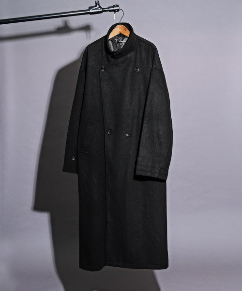 2wayオーバーサイズウールロングコート/ロングコート メンズ チェスターコート ウール オーバーサイズ 