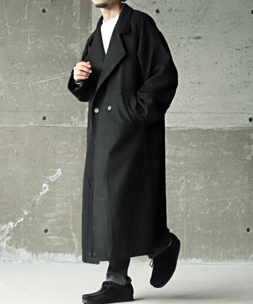 2wayオーバーサイズウールロングコート/ロングコート メンズ チェスターコート ウール オーバーサイズ 
