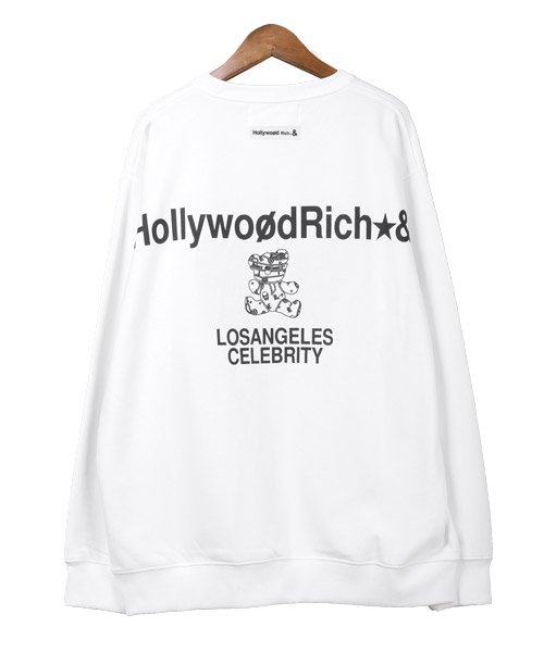 LUXSTYLE(ラグスタイル)/Hollywood rich.&(ハリウッドリッチ)裏毛Wハートサガラ刺繍トレーナー/トレーナー メンズ スウェット ハート ベア 裏毛 サガラ 刺繍/img08