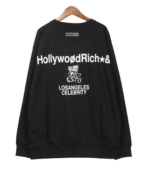 LUXSTYLE(ラグスタイル)/Hollywood rich.&(ハリウッドリッチ)裏毛Wハートサガラ刺繍トレーナー/トレーナー メンズ スウェット ハート ベア 裏毛 サガラ 刺繍/img10
