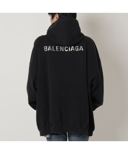 BALENCIAGA(バレンシアガ)/バレンシアガ パーカー フーディー ブラック シルバー メンズ BALENCIAGA 620973 tnvu2 1073/img03