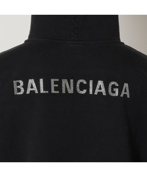 BALENCIAGA(バレンシアガ)/バレンシアガ パーカー フーディー ブラック シルバー メンズ BALENCIAGA 620973 tnvu2 1073/img04