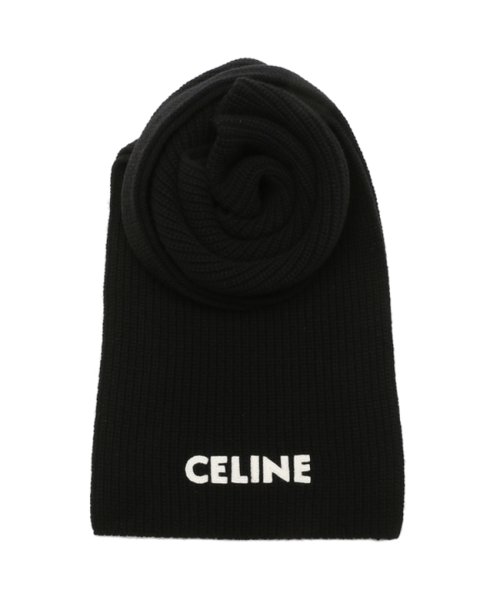 CELINE(セリーヌ)/セリーヌ マフラー ストール リブ編みウールマフラー ロゴ ブラック メンズ レディース ユニセックス CELINE 2AC35423P 38NO/img03