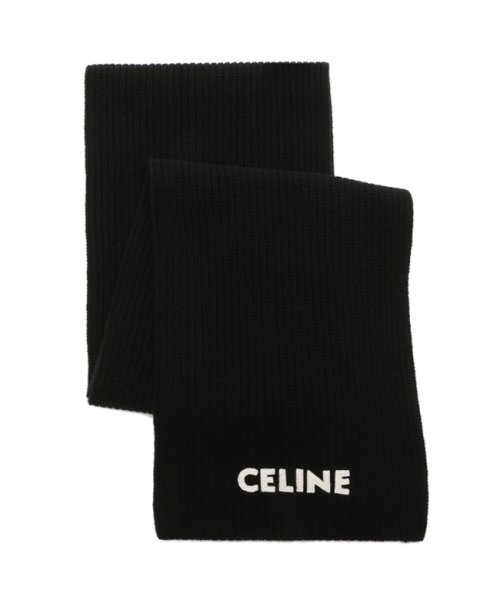 CELINE(セリーヌ)/セリーヌ マフラー ストール リブ編みウールマフラー ロゴ ブラック メンズ レディース ユニセックス CELINE 2AC35423P 38NO/img04