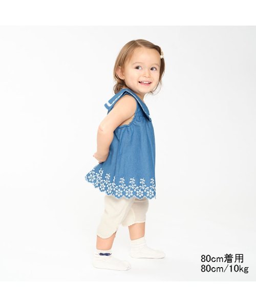 Kids Zoo(キッズズー)/【子供服】 kid´s zoo (キッズズー) デニム風刺しゅうチュニック 80cm，90cm W42901/img06