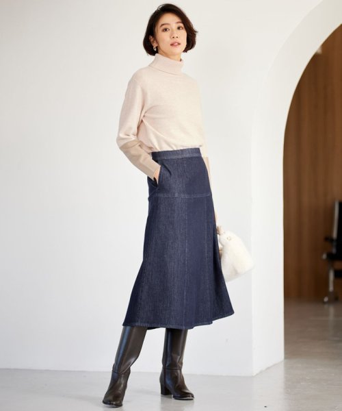 【洗える】ウスカルデニム スカート 