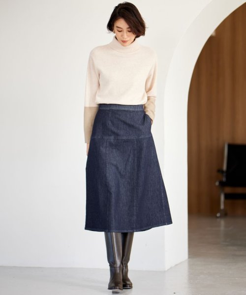 【洗える】ウスカルデニム スカート 
