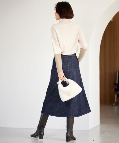 【洗える】ウスカルデニム スカート 