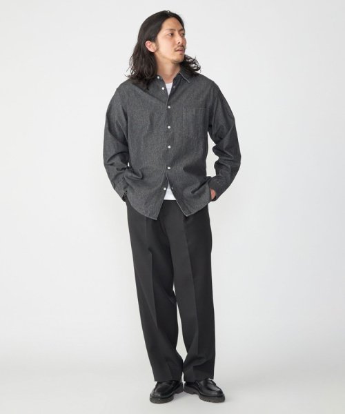 SHIPS MEN(シップス　メン)/SHIPS: 6.5oz ウォッシュド デニム レギュラーカラー 長袖 シャツ/img02