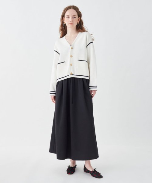 ハーフミラノ Vネックカーディガン また