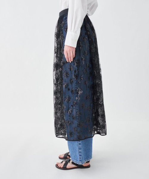 メッシュスパンコール ラップスカート 