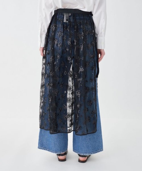 メッシュスパンコール ラップスカート 