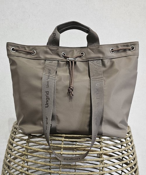 UNGRID bag(アングリッド　バッグ)/ナイロン ロゴテープ　牛革ハンドル　2WAY 巾着トートバッグ/img31