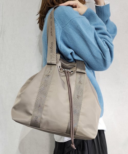 UNGRID bag(アングリッド　バッグ)/ナイロン ロゴテープ　牛革ハンドル　2WAY 巾着トートバッグ/img37