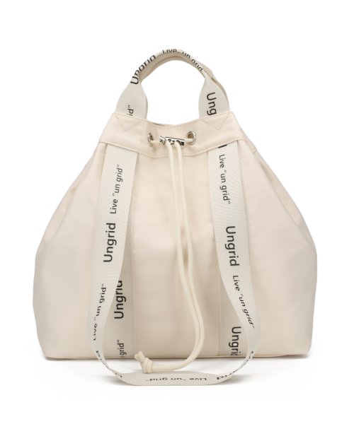UNGRID bag(アングリッド　バッグ)/ナイロン ロゴテープ　牛革ハンドル　2WAY 巾着トートバッグ/img41