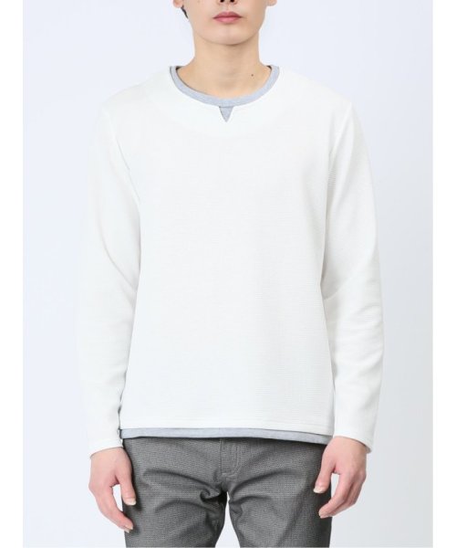 ふくれワッフル フェイクキーネック長袖Tシャツ メンズ Tシャツ カットソー カジュアル インナー ビジネス ギフト プレゼント 人気・おすすめ｜使いやすい・旅行におすすめ 品質保証 全国発送 正規品・日本国内発送・安心保証付き