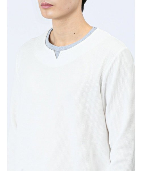 ふくれワッフル フェイクキーネック長袖Tシャツ メンズ Tシャツ カットソー カジュアル インナー ビジネス ギフト プレゼント 人気・おすすめ｜使いやすい・旅行におすすめ 品質保証 全国発送 正規品・日本国内発送・安心保証付き