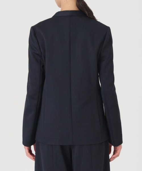 【着心地抜群/セットアップ】バイカラージャージーノーカラージャケット ジャージー素材なので