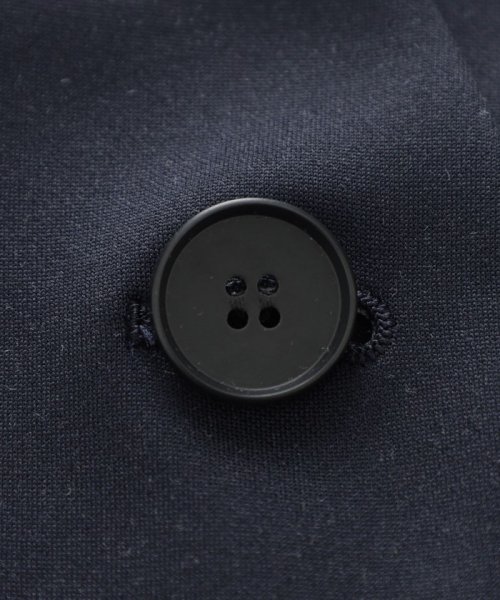 【着心地抜群/セットアップ】バイカラージャージーノーカラージャケット ジャージー素材なので