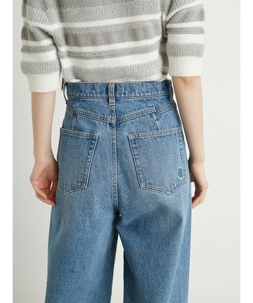 【WEB限定00サイズあり】[L.B CANDY STOCK]ハートビジューワイドデニムパンツ 予めご了承ください