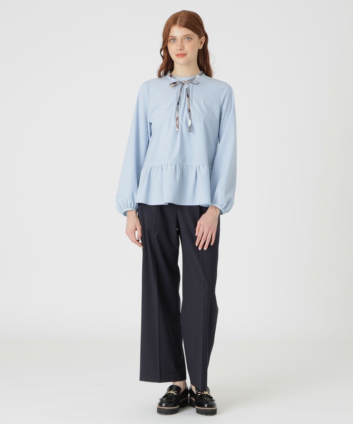 美品 ブルーレーベルクレストブリッジ ミディアムシンセティックペプラムブラウス ミディアムシンセティックペプラムブラウス | ブルーレーベル