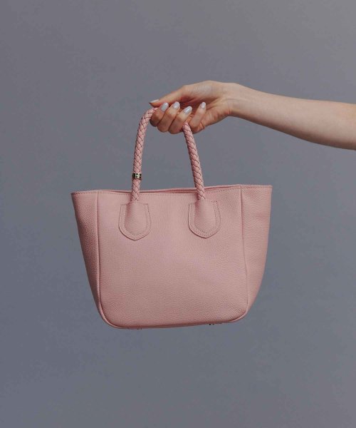 【TREASURE TOPKAPI】シュリンクレザー メッシュハンドル ショルダー付き ミニ トート バッグ 