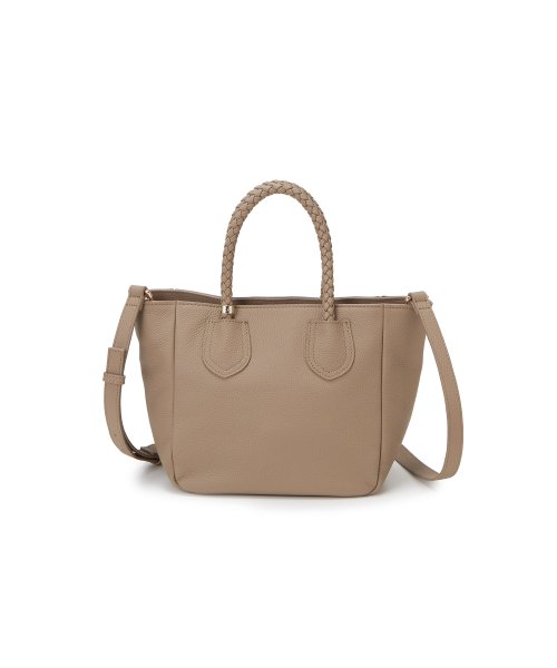 【TREASURE TOPKAPI】シュリンクレザー メッシュハンドル ショルダー付き ミニ トート バッグ 