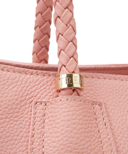 【TREASURE TOPKAPI】シュリンクレザー メッシュハンドル ショルダー付き ミニ トート バッグ 