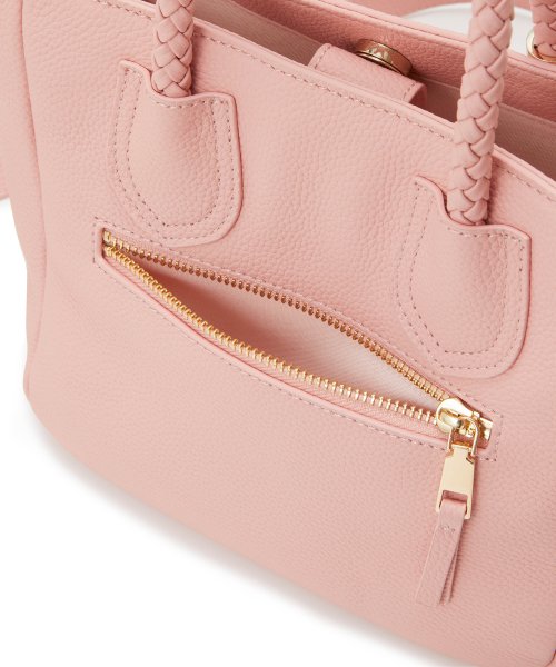 【TREASURE TOPKAPI】シュリンクレザー メッシュハンドル ショルダー付き ミニ トート バッグ 