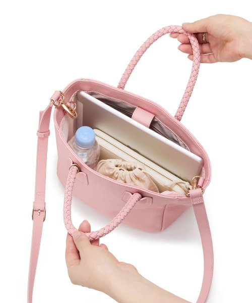 【TREASURE TOPKAPI】シュリンクレザー メッシュハンドル ショルダー付き ミニ トート バッグ 