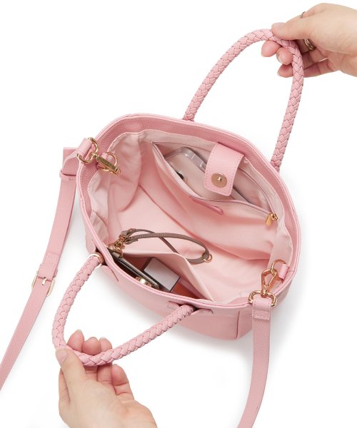 【TREASURE TOPKAPI】シュリンクレザー メッシュハンドル ショルダー付き ミニ トート バッグ 