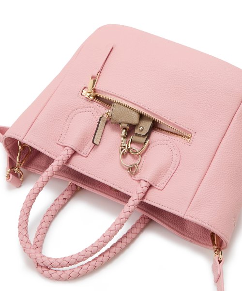 【TREASURE TOPKAPI】シュリンクレザー メッシュハンドル ショルダー付き ミニ トート バッグ 