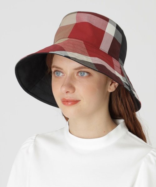 つば広バケットハット 