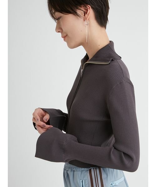 【emmi atelier】LENZING(TM) ECOVERO(TM)フロントジップカーディガン TM 予めご了承ください