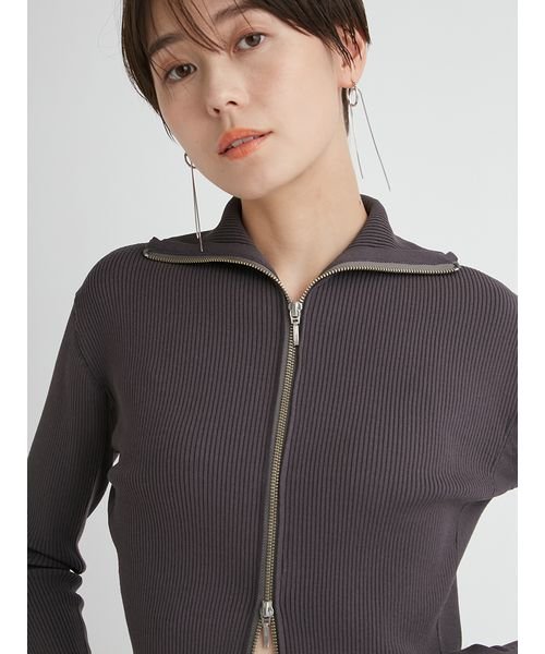 【emmi atelier】LENZING(TM) ECOVERO(TM)フロントジップカーディガン TM 予めご了承ください