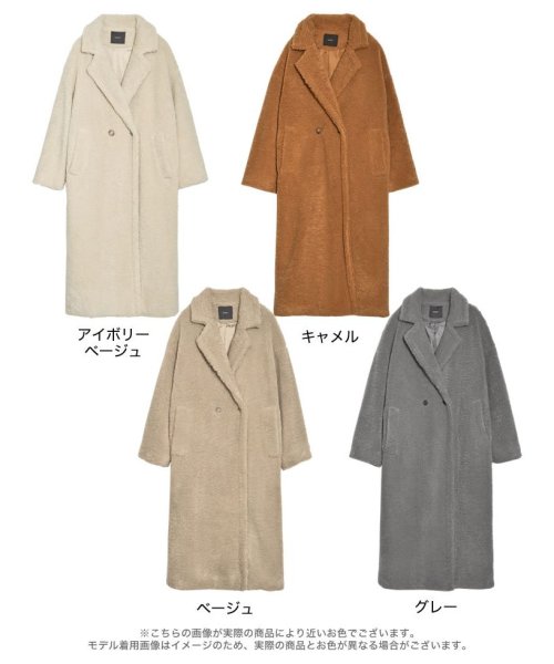 Re:EDIT(リエディ)/[辻元舞さん着用][2023－24 WINTER COLLECTION][低身長サイズ有]ボアビッグカラーダブルチェスターコート/img35