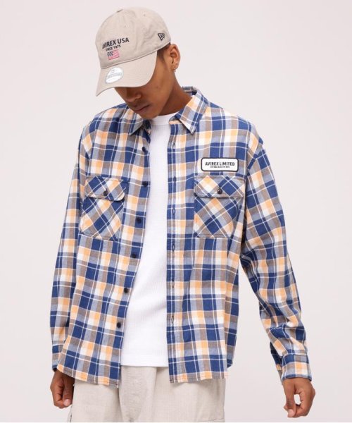 AVIREX(AVIREX)/LONG SLEEVE INDIGO CHECK EMBROIDERY SHIRT/img14