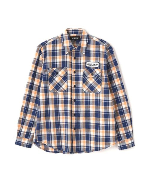 AVIREX(AVIREX)/LONG SLEEVE INDIGO CHECK EMBROIDERY SHIRT/img17